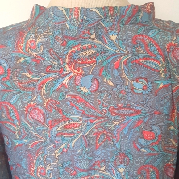 Caravan Co Size 12 approx Blue Floral Silk Blend Boho Dress - Picture 6 of 8